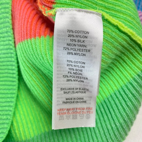 WISPR By Brodie Cotton Silk Blend Sweater Neon Yarn Crew Neck Size M - Picture 4 of 9